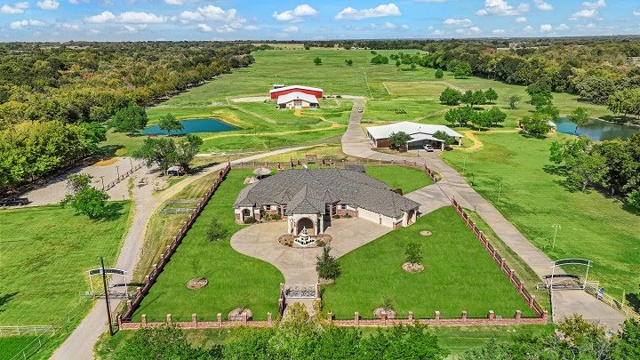 Aerial view of the property